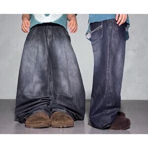 Y2k Basic Code BAGGY denim Mens jeans Size 42x31 skater Wide Leg